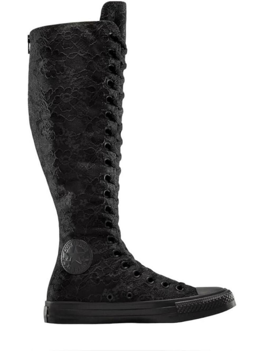 Converse Chuck Taylor All Star XX Hi Black Lace Knee High Boots sizes 6